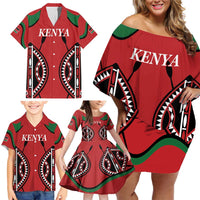 Custom Kenya Rugby Family Matching Off Shoulder Short Dress and Hawaiian Shirt Summer Paris 2024 LT9 - Wonder Print Shop