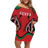 Custom Kenya Rugby Family Matching Off Shoulder Short Dress and Hawaiian Shirt Summer Paris 2024 LT9 - Wonder Print Shop