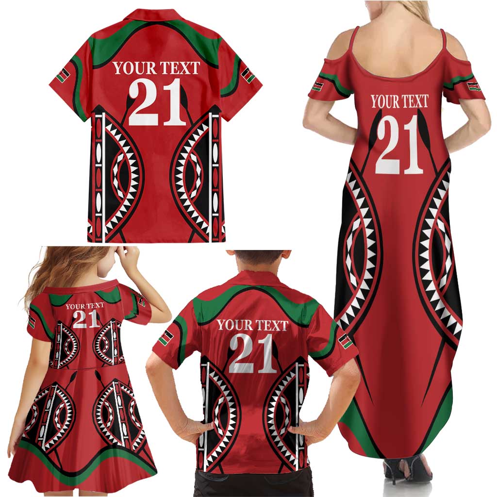 Custom Kenya Rugby Family Matching Summer Maxi Dress and Hawaiian Shirt Summer Paris 2024 - Wonder Print Shop