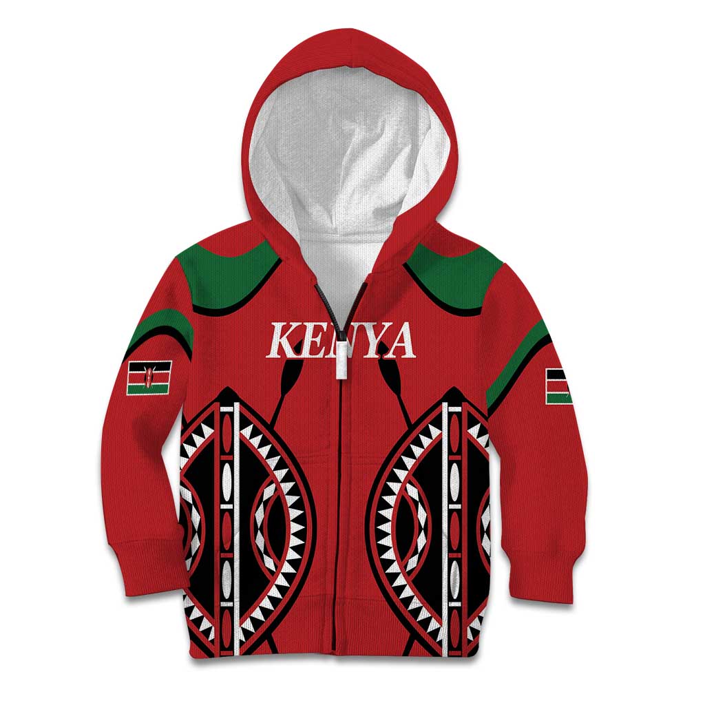 Custom Kenya Rugby Kid Hoodie Summer Paris 2024 - Wonder Print Shop