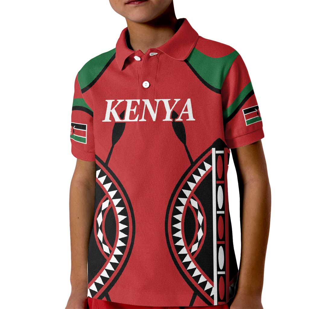 Custom Kenya Rugby Kid Polo Shirt Summer Paris 2024 - Wonder Print Shop
