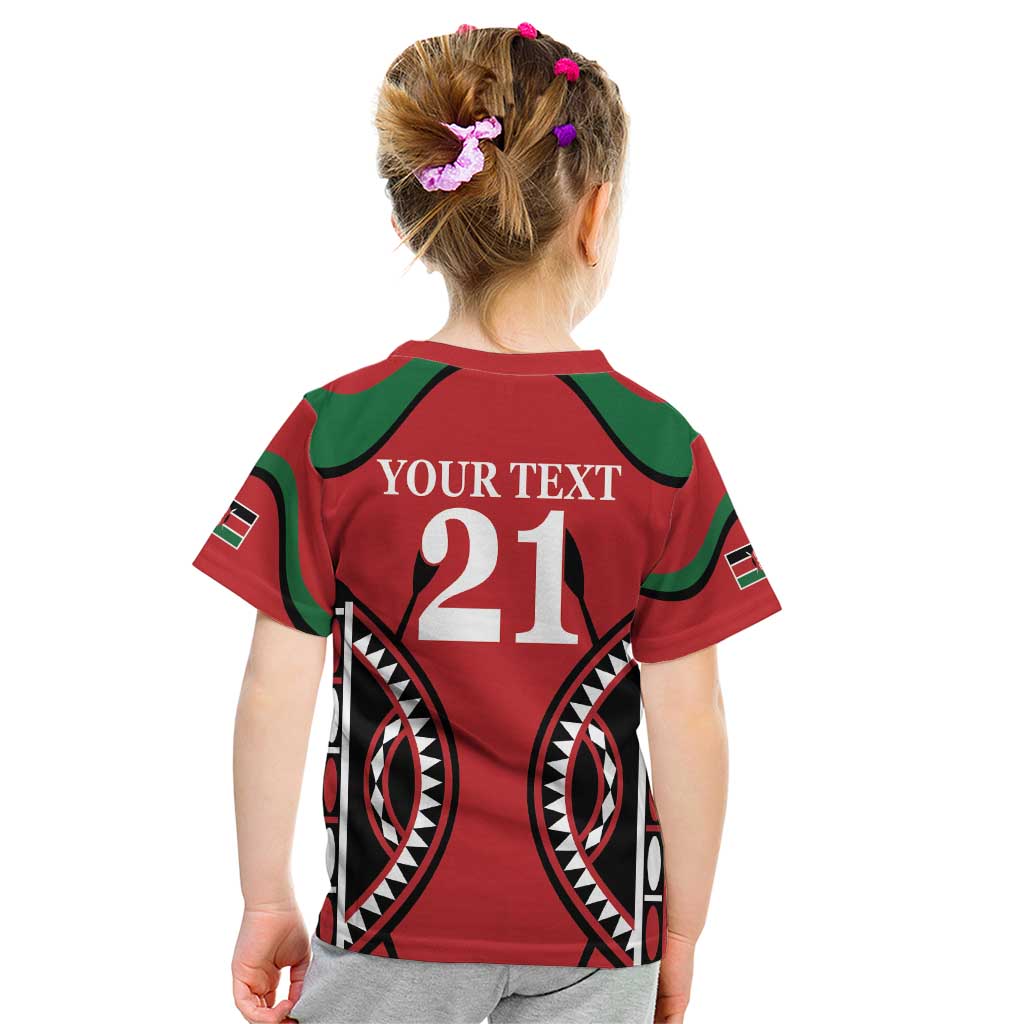Custom Kenya Rugby Kid T Shirt Summer Paris 2024 - Wonder Print Shop
