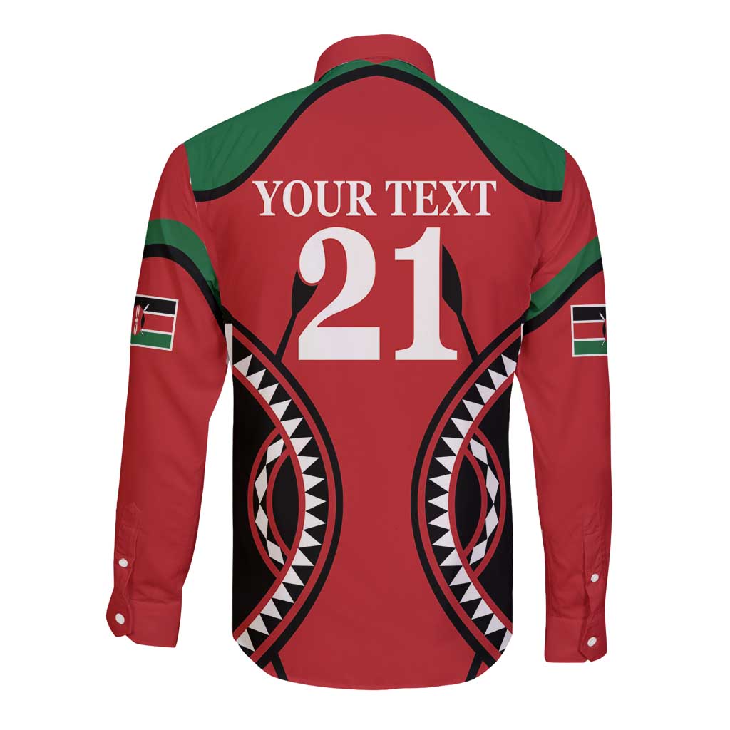 Custom Kenya Rugby Long Sleeve Button Shirt Summer Paris 2024 - Wonder Print Shop