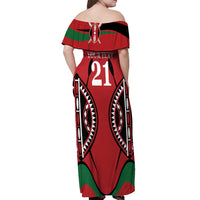 Custom Kenya Rugby Off Shoulder Maxi Dress Summer Paris 2024 - Wonder Print Shop