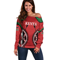 Custom Kenya Rugby Off Shoulder Sweater Summer Paris 2024 - Wonder Print Shop