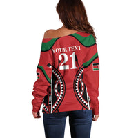 Custom Kenya Rugby Off Shoulder Sweater Summer Paris 2024 - Wonder Print Shop