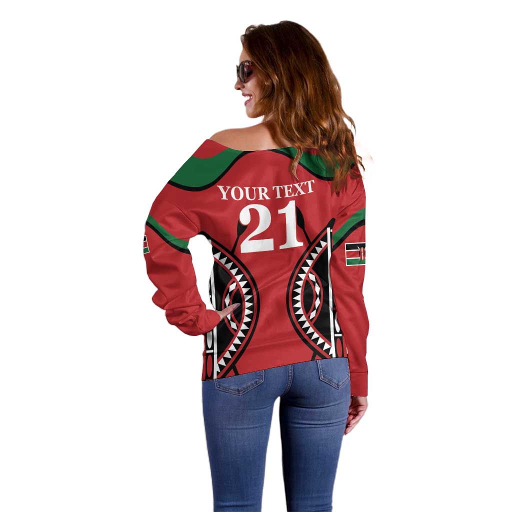 Custom Kenya Rugby Off Shoulder Sweater Summer Paris 2024 - Wonder Print Shop