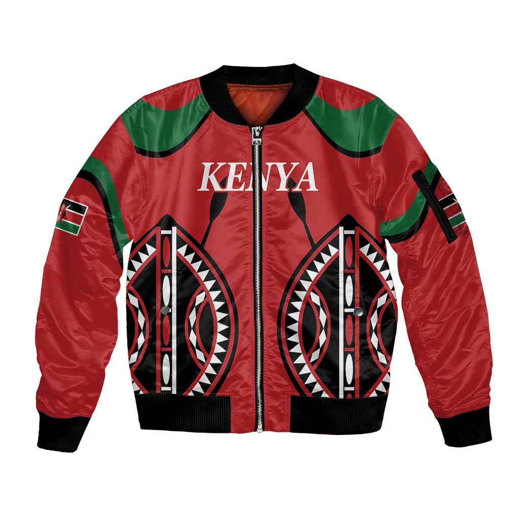 Custom Kenya Rugby Sleeve Zip Bomber Jacket Summer Paris 2024 - Wonder Print Shop