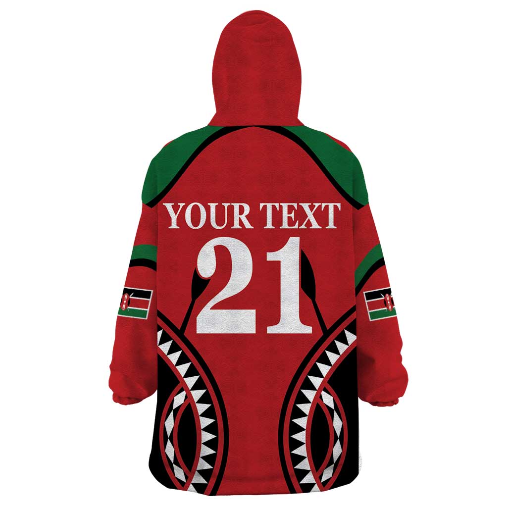 Custom Kenya Rugby Wearable Blanket Hoodie Summer Paris 2024 - Wonder Print Shop