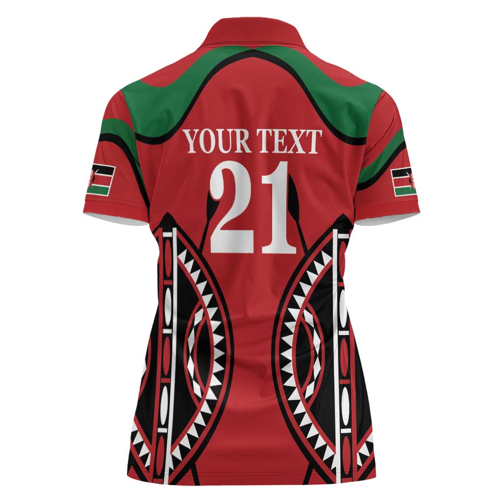 Custom Kenya Rugby Women Polo Shirt Summer Paris 2024 - Wonder Print Shop