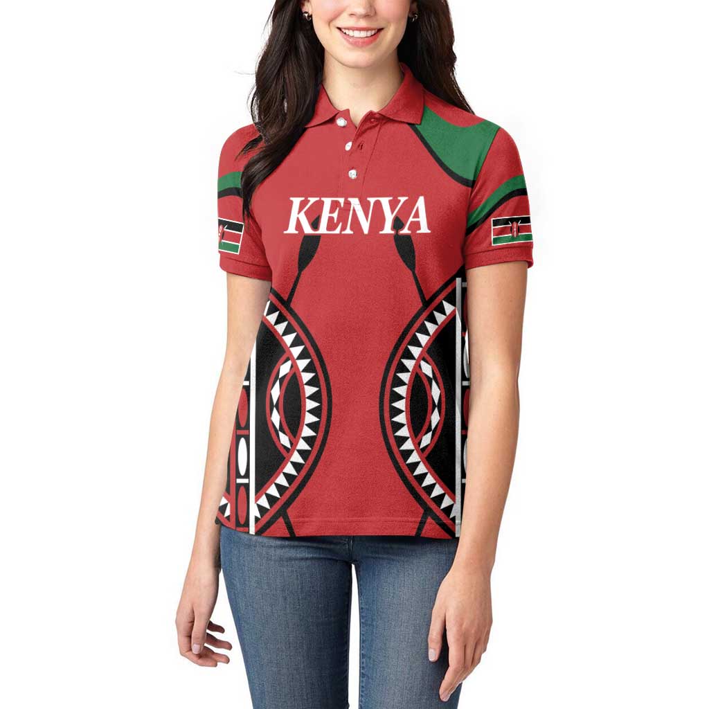Custom Kenya Rugby Women Polo Shirt Summer Paris 2024 - Wonder Print Shop