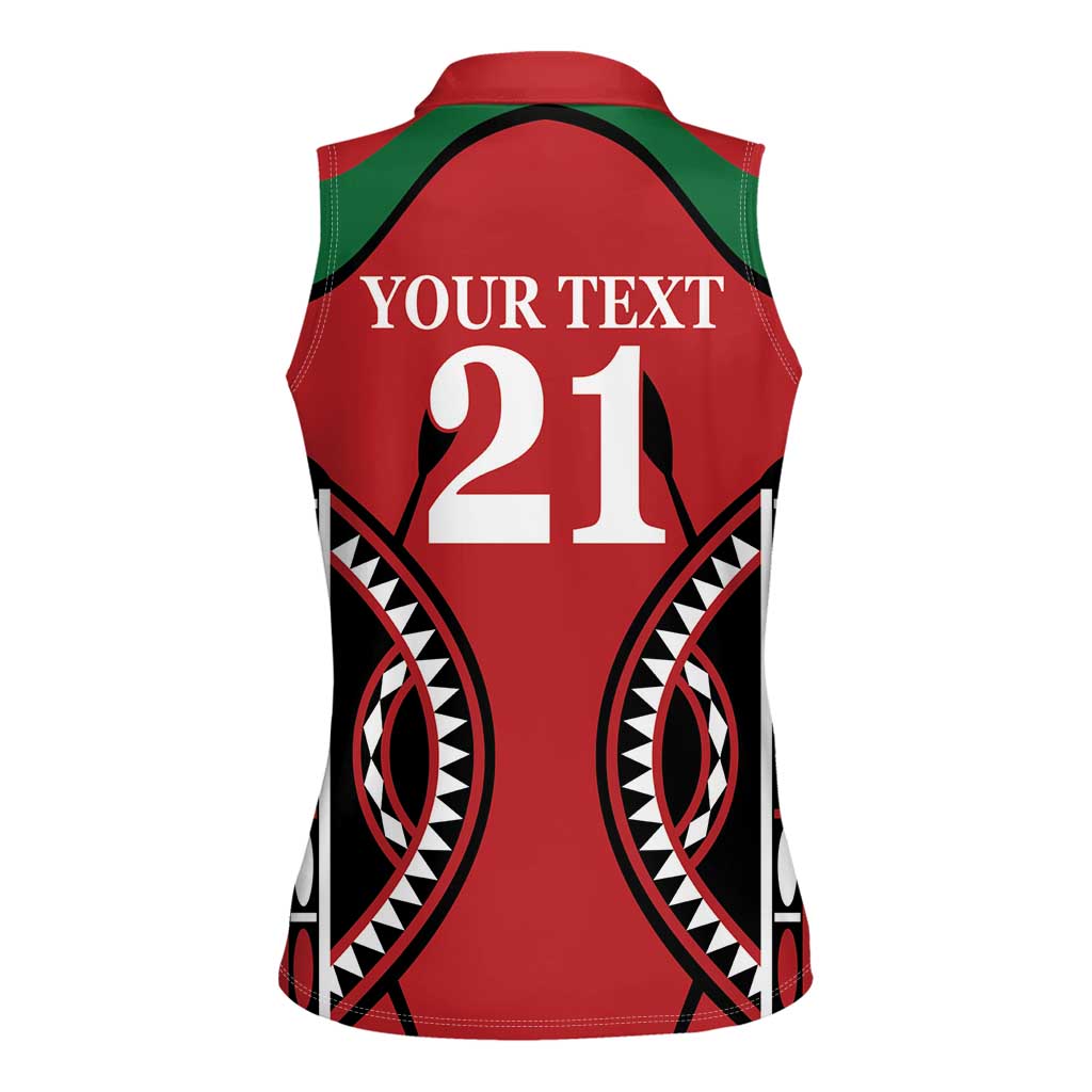 Custom Kenya Rugby Women Sleeveless Polo Shirt Summer Paris 2024 - Wonder Print Shop