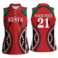 Custom Kenya Rugby Women Sleeveless Polo Shirt Summer Paris 2024 - Wonder Print Shop
