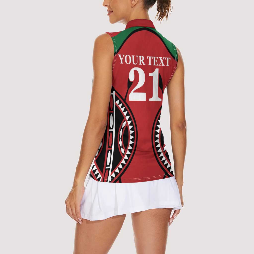 Custom Kenya Rugby Women Sleeveless Polo Shirt Summer Paris 2024 - Wonder Print Shop