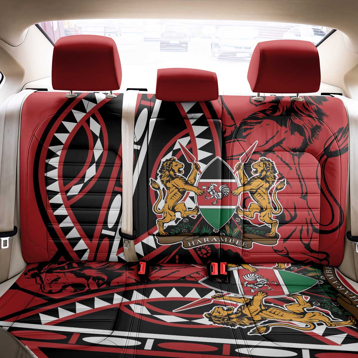 Kenya With African Shield Back Car Seat Cover LT9 - Wonder Print Shop