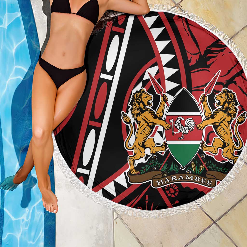 Kenya With African Shield Beach Blanket LT9 - Wonder Print Shop