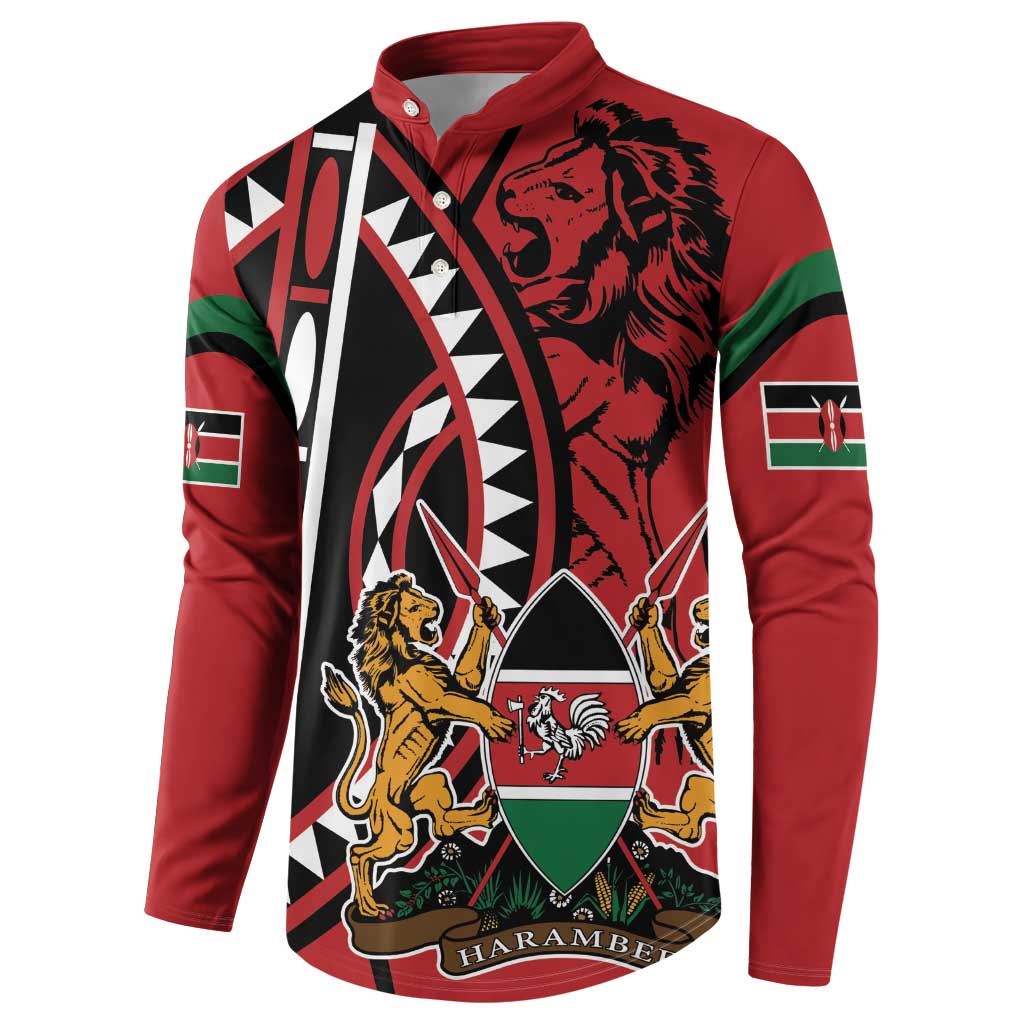 Kenya With African Shield Button Sweatshirt LT9 - Wonder Print Shop