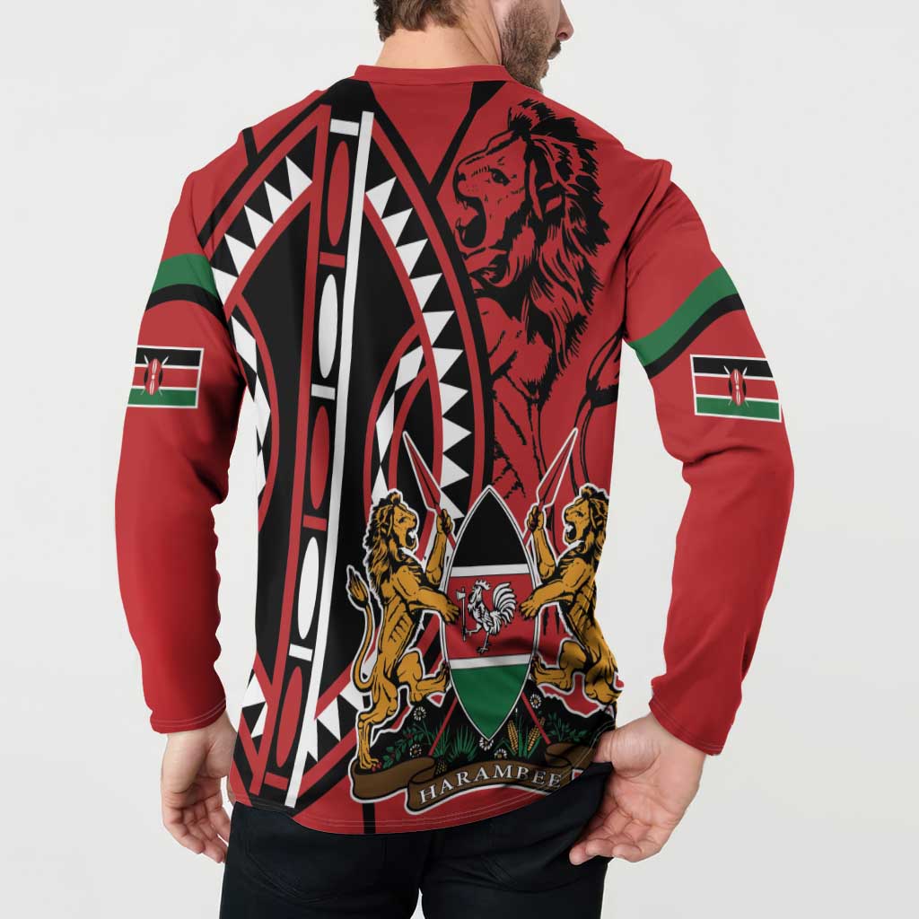 Kenya With African Shield Button Sweatshirt LT9 - Wonder Print Shop