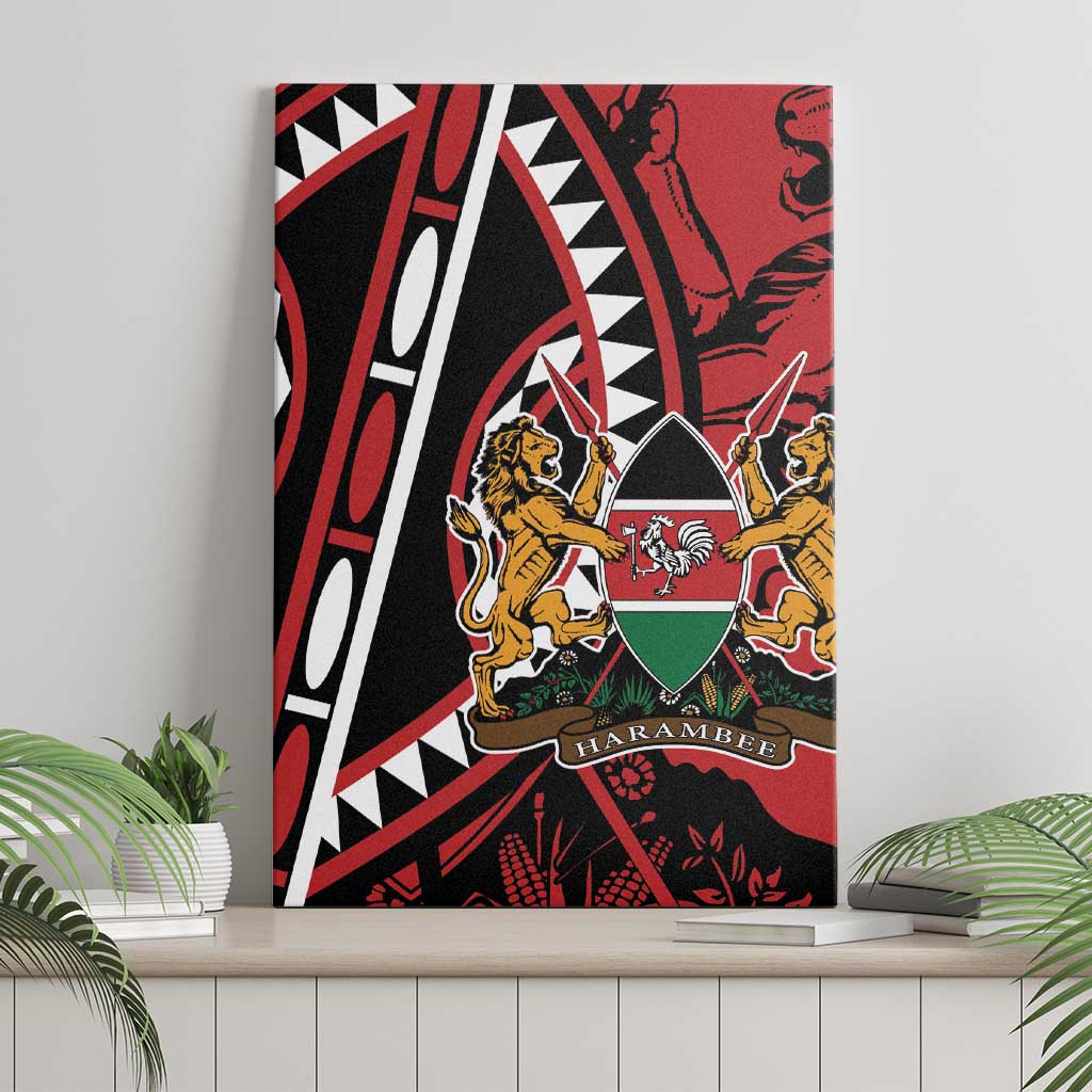 Kenya With African Shield Canvas Wall Art LT9 - Wonder Print Shop