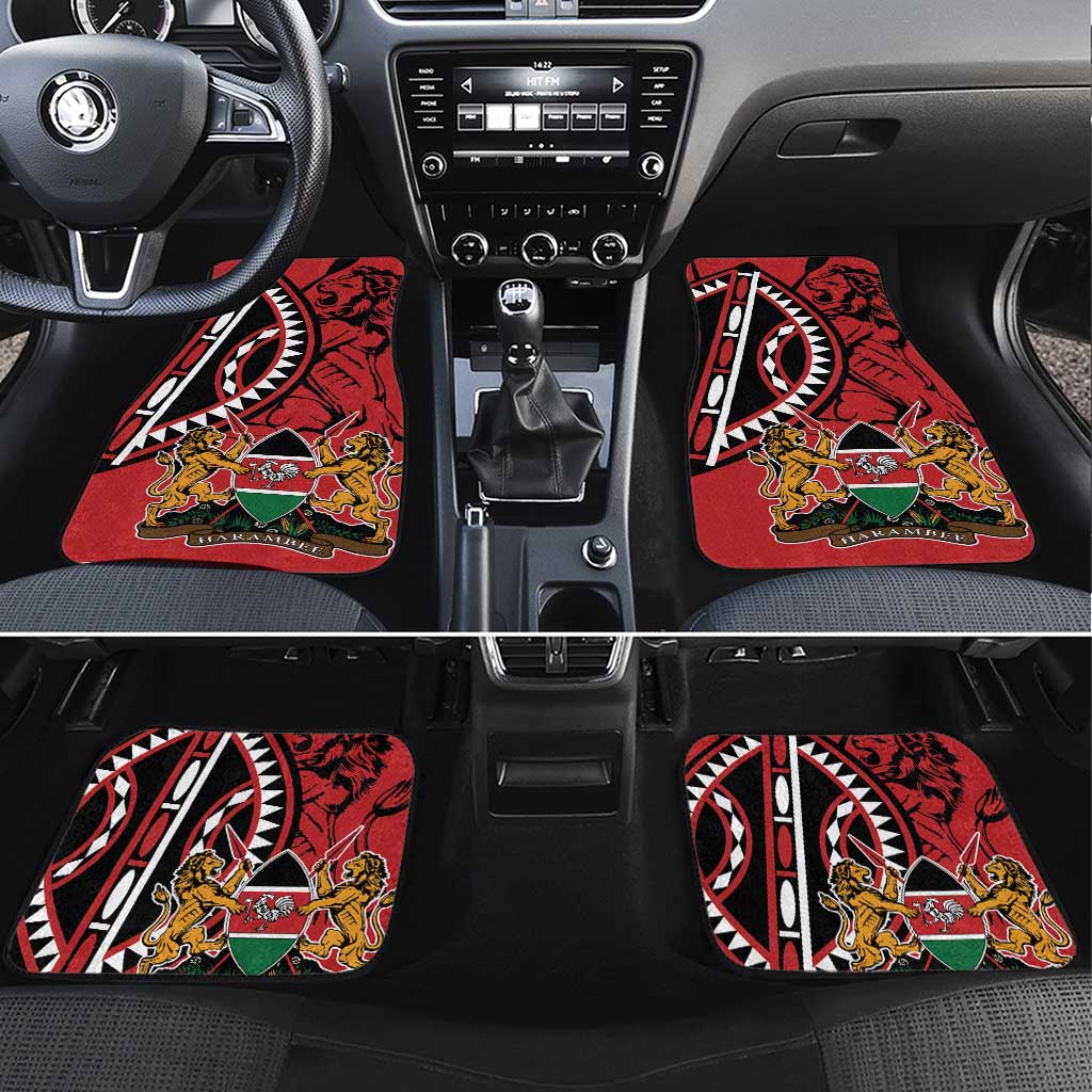 Kenya With African Shield Car Mats LT9 - Wonder Print Shop