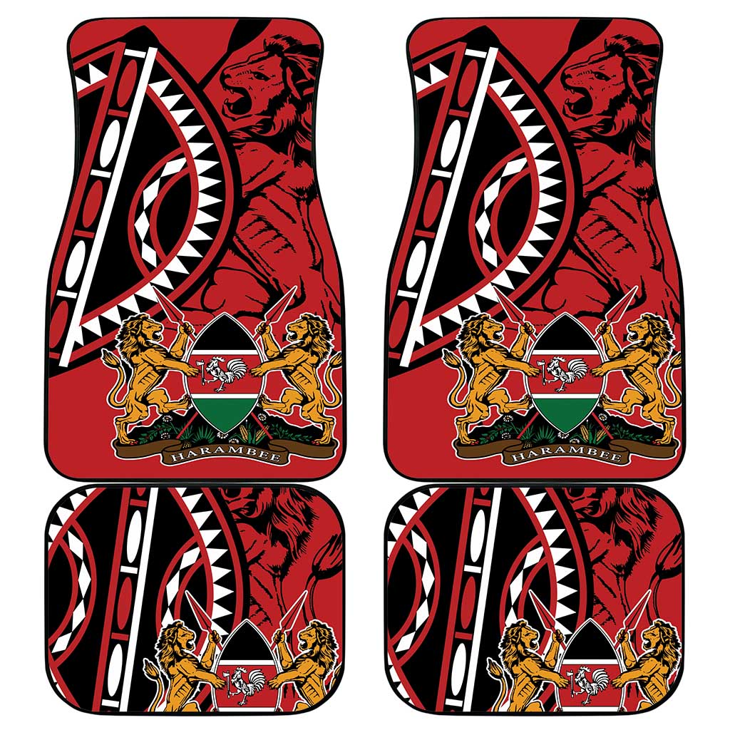 Kenya With African Shield Car Mats LT9 - Wonder Print Shop