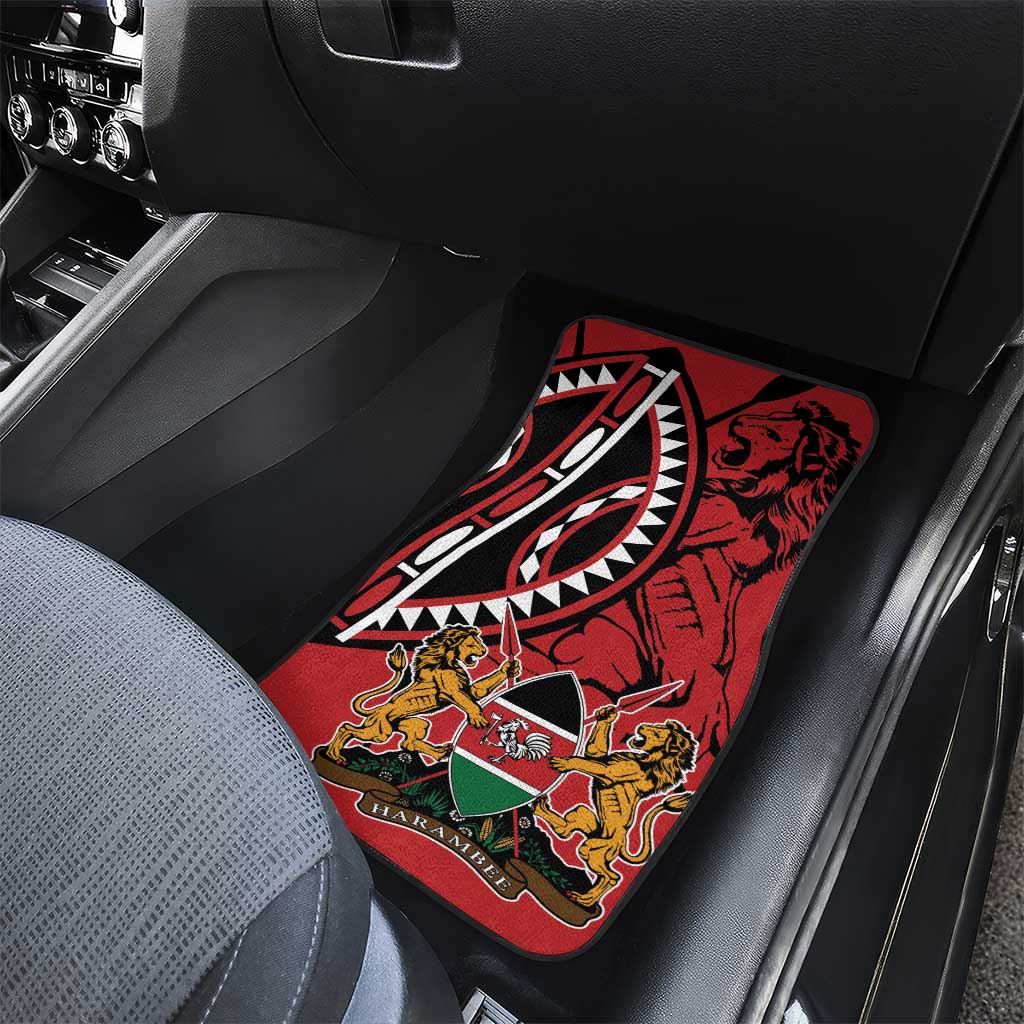Kenya With African Shield Car Mats LT9 - Wonder Print Shop