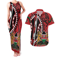Kenya With African Shield Couples Matching Tank Maxi Dress and Hawaiian Shirt LT9 - Wonder Print Shop