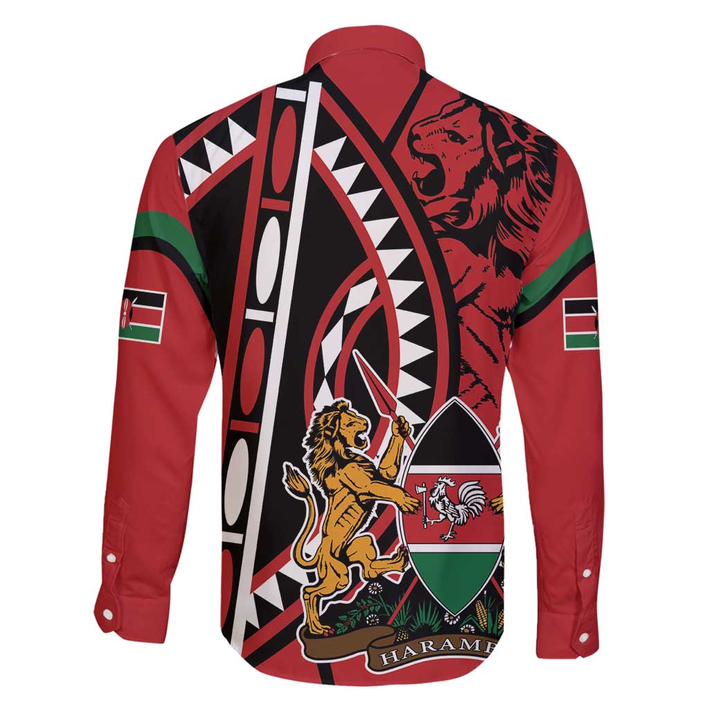 Kenya With African Shield Family Matching Long Sleeve Bodycon Dress and Hawaiian Shirt LT9 - Wonder Print Shop