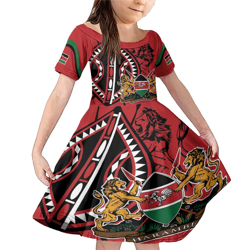 Kenya With African Shield Family Matching Mermaid Dress and Hawaiian Shirt LT9 - Wonder Print Shop