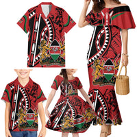 Kenya With African Shield Family Matching Mermaid Dress and Hawaiian Shirt LT9 - Wonder Print Shop