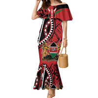 Kenya With African Shield Family Matching Mermaid Dress and Hawaiian Shirt LT9 - Wonder Print Shop