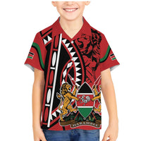 Kenya With African Shield Family Matching Mermaid Dress and Hawaiian Shirt LT9 - Wonder Print Shop