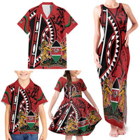 Kenya With African Shield Family Matching Tank Maxi Dress and Hawaiian Shirt - Wonder Print Shop
