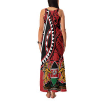 Kenya With African Shield Family Matching Tank Maxi Dress and Hawaiian Shirt - Wonder Print Shop