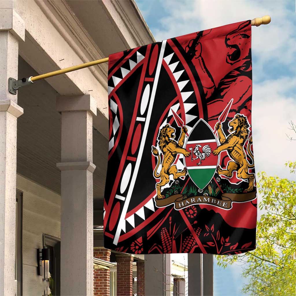 Kenya With African Shield Garden Flag - Wonder Print Shop