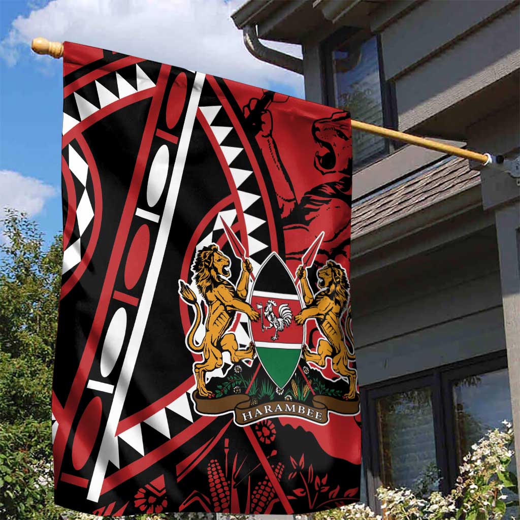 Kenya With African Shield Garden Flag - Wonder Print Shop