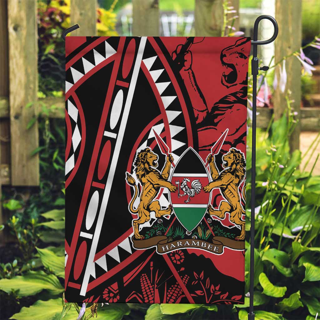 Kenya With African Shield Garden Flag - Wonder Print Shop