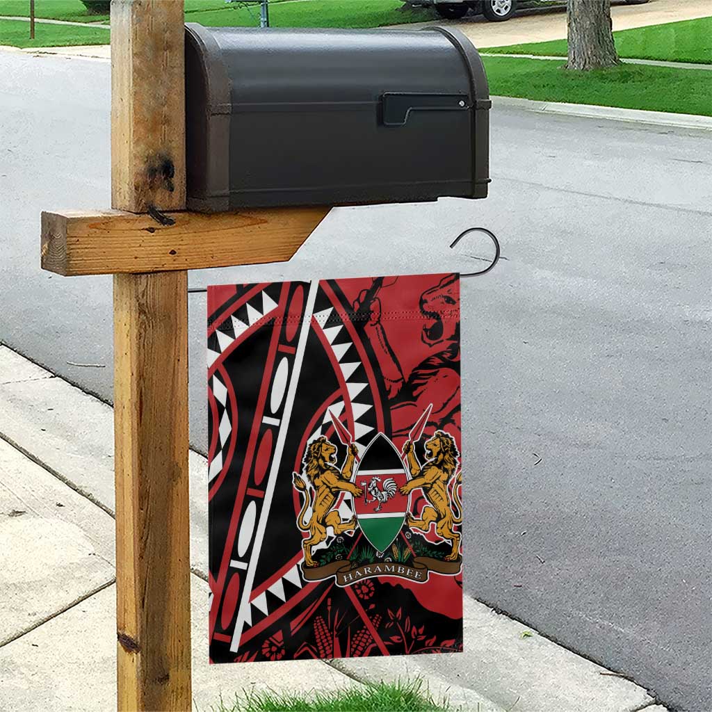 Kenya With African Shield Garden Flag - Wonder Print Shop