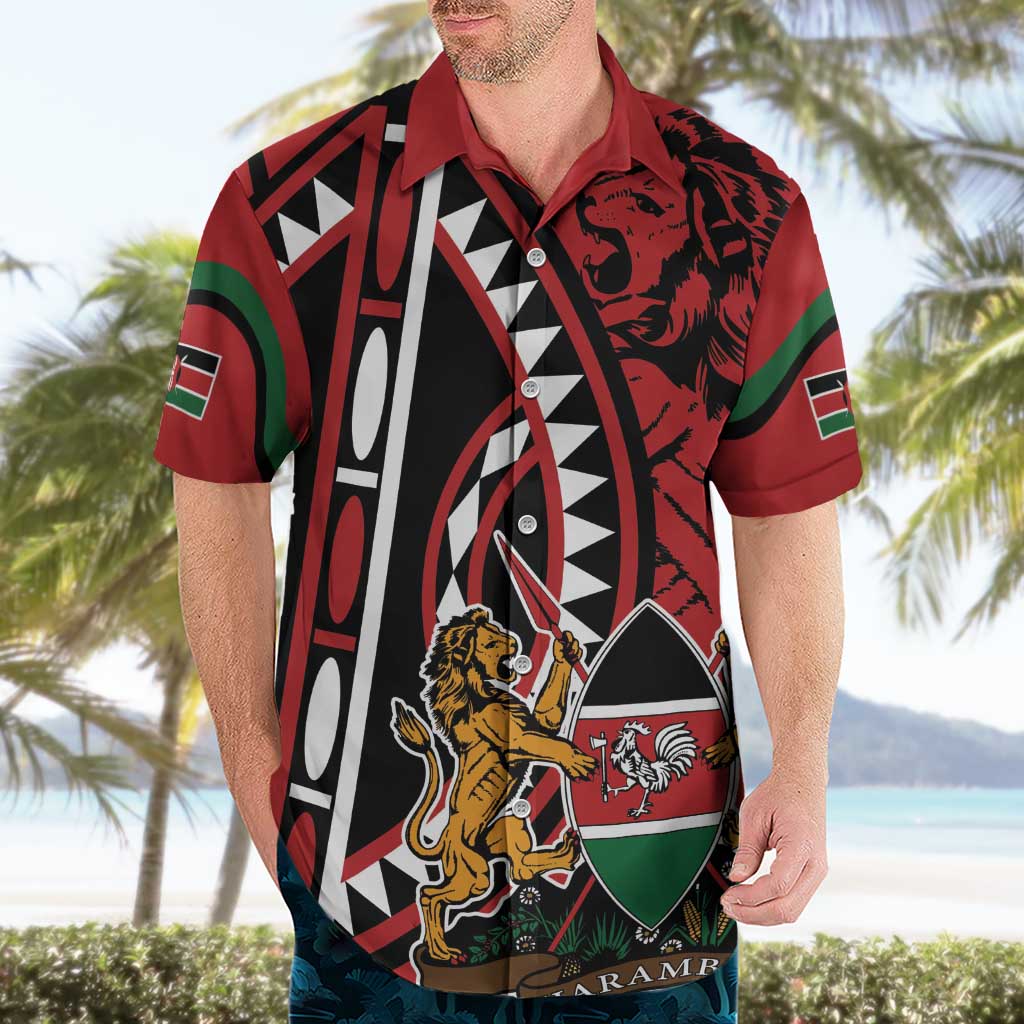 Kenya With African Shield Hawaiian Shirt - Wonder Print Shop