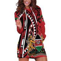 Kenya With African Shield Hoodie Dress - Wonder Print Shop