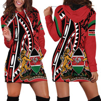 Kenya With African Shield Hoodie Dress - Wonder Print Shop