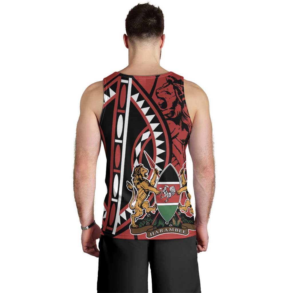 Kenya With African Shield Men Tank Top - Wonder Print Shop
