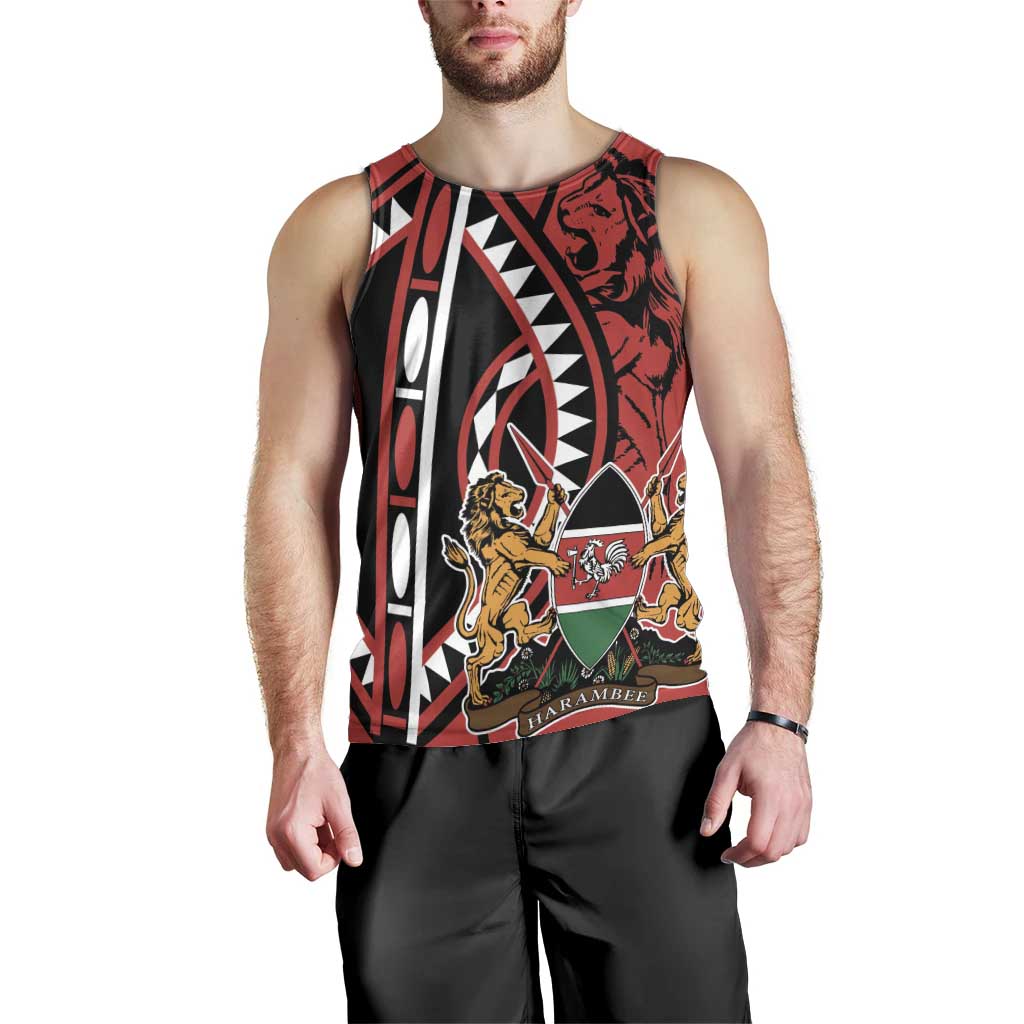 Kenya With African Shield Men Tank Top - Wonder Print Shop