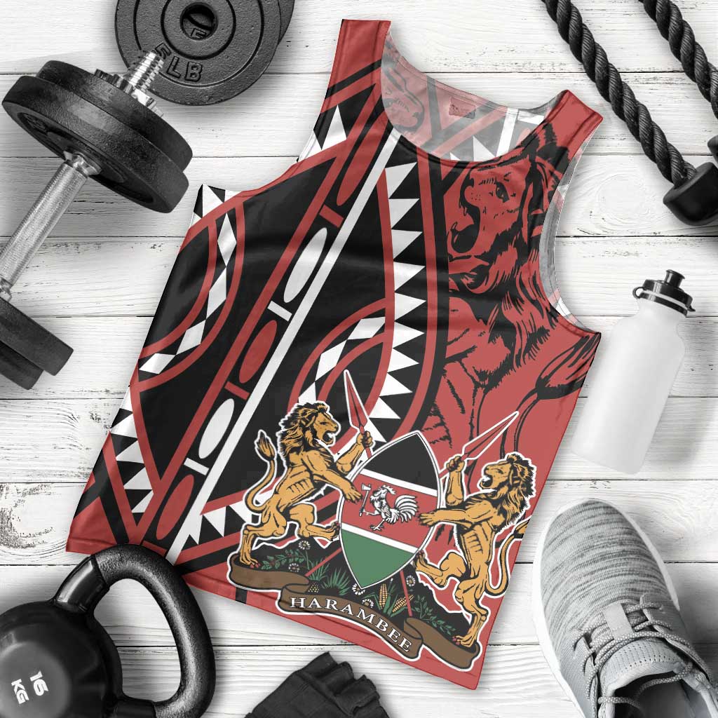 Kenya With African Shield Men Tank Top - Wonder Print Shop