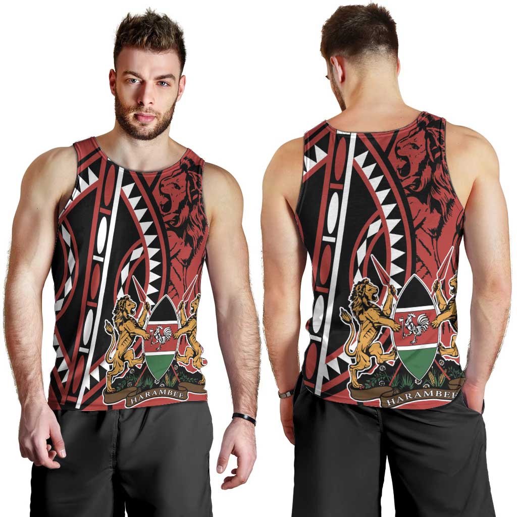 Kenya With African Shield Men Tank Top - Wonder Print Shop