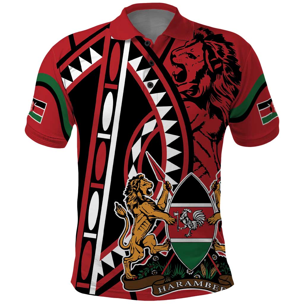 Kenya With African Shield Polo Shirt - Wonder Print Shop
