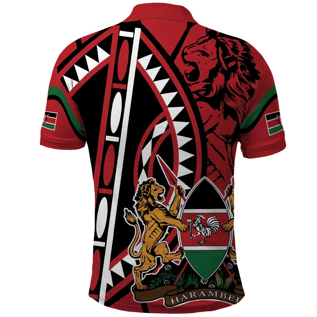 Kenya With African Shield Polo Shirt - Wonder Print Shop
