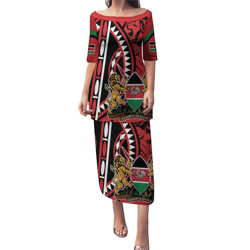 Kenya With African Shield Puletasi - Wonder Print Shop