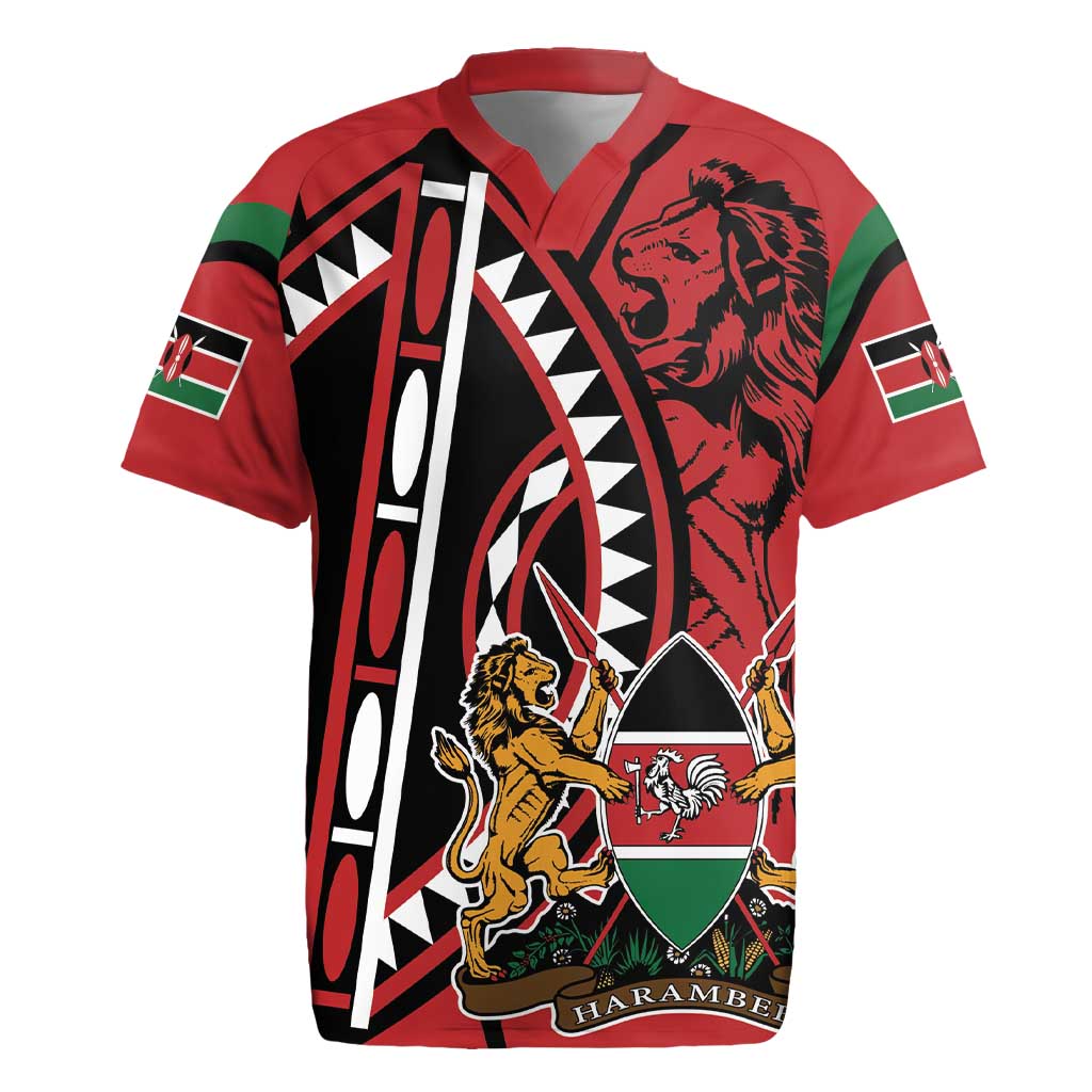 Kenya With African Shield Rugby Jersey - Wonder Print Shop