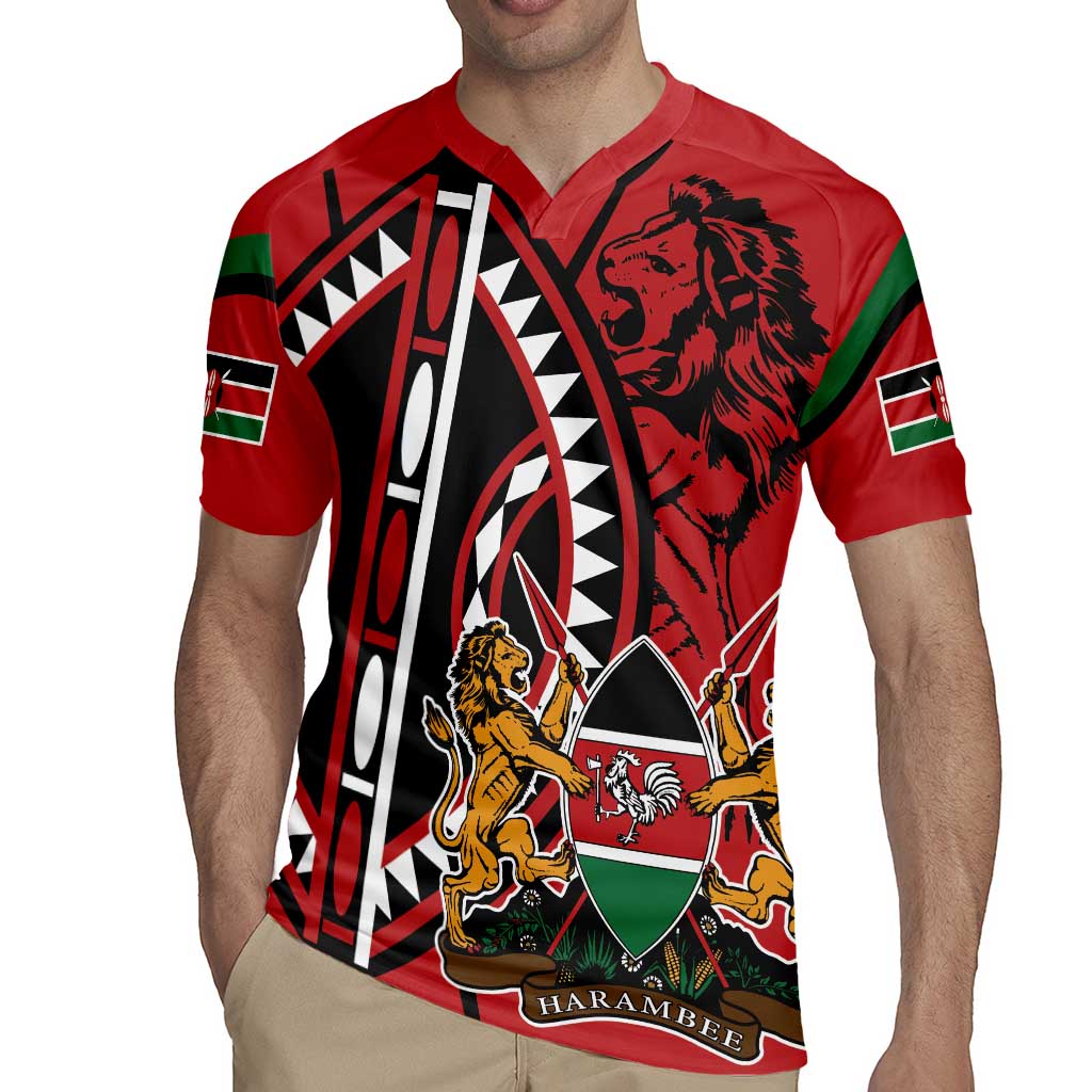 Kenya With African Shield Rugby Jersey - Wonder Print Shop